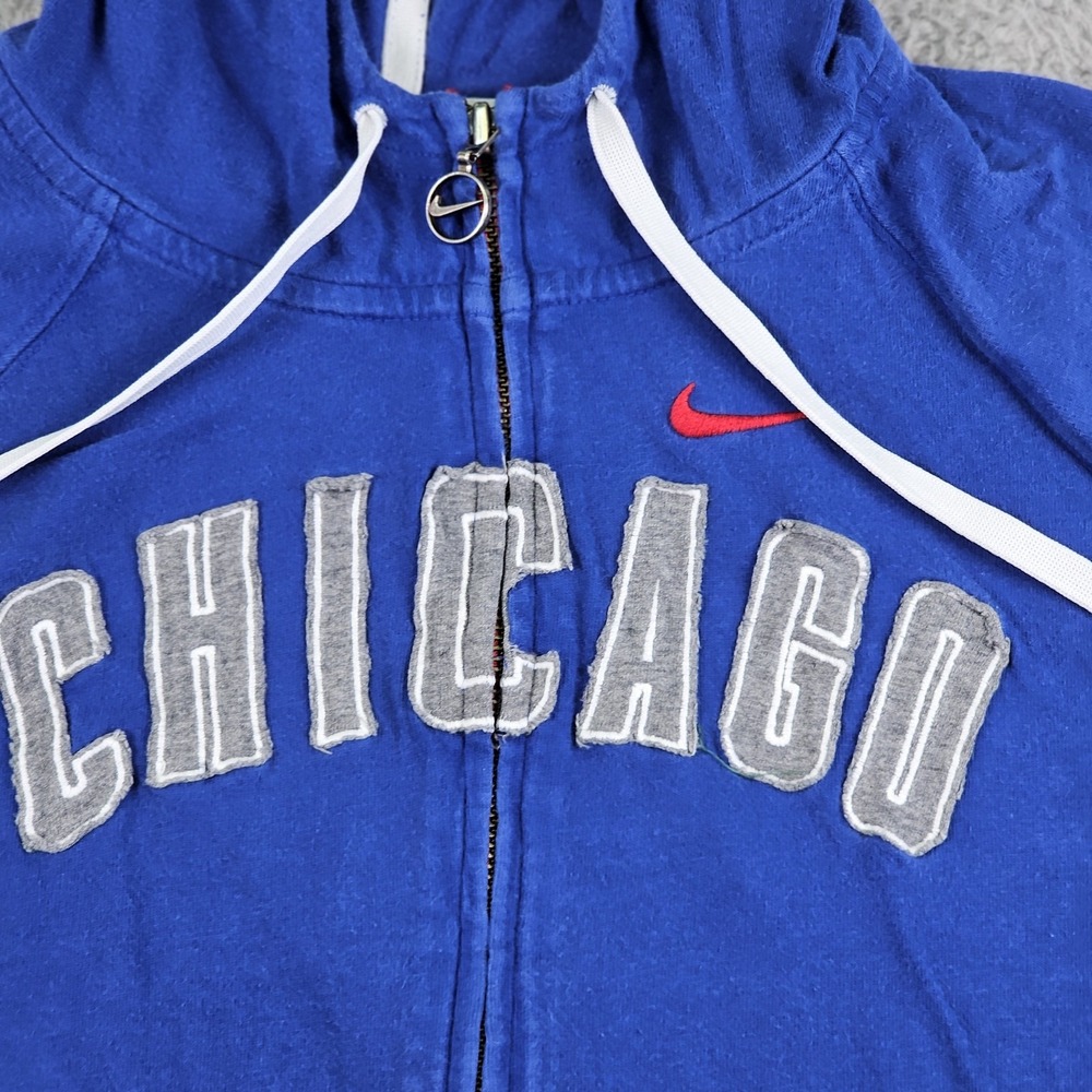 Chicago Cubs Hoodie Womens Large MLB Baseball Full Zip Sweatshirt Nike Team - Picture 3 of 11